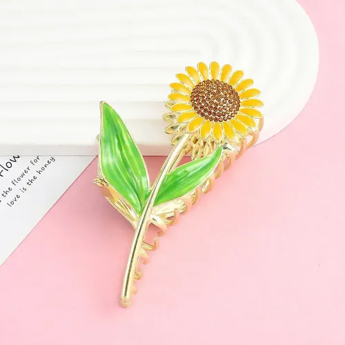#1 Piece Sunflower Shape Hair Brooch +