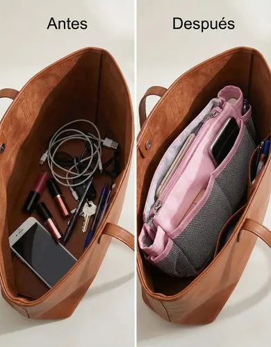 Organizador Cartera Neceser Rosa Maquillaje Viaje Practico