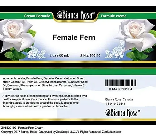 Crema De Helecho Femenino Bianca Rosa 56.7 G Sin Rellenos