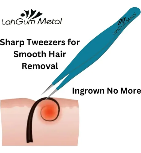 Pinzas Para Cejas Lahgum Metal Ingrown Blue