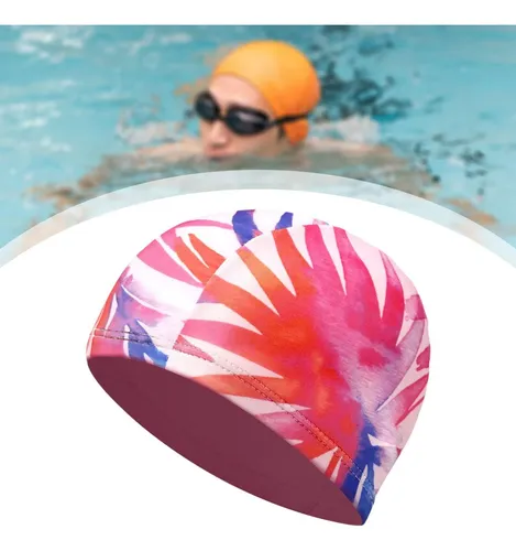 Gorro De Natación De Tela, Estampado Aleatorio