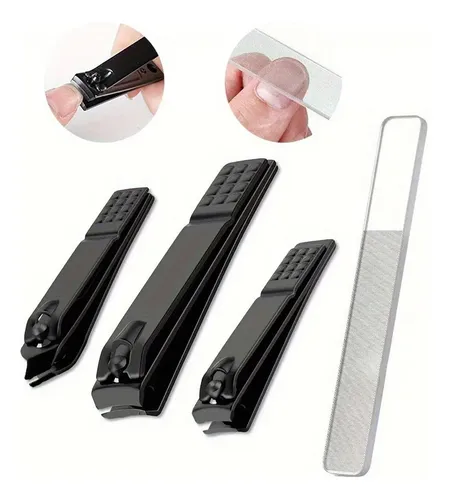 3 Cortaúñas De Acero Inoxidable For Manicura Y Pedicura.