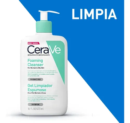 Cerave Gel Limpiador Espumoso Piel Mixta X473ml