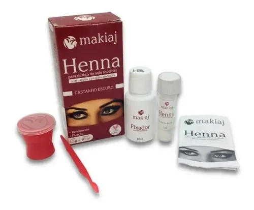 Henna Perfilador De Cejas Tinte Makiaj Brasil Tonos Color Castaño Medio