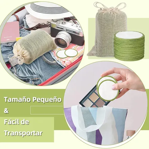 24 Pads Desmaquillantes Reutilizables, Algodones