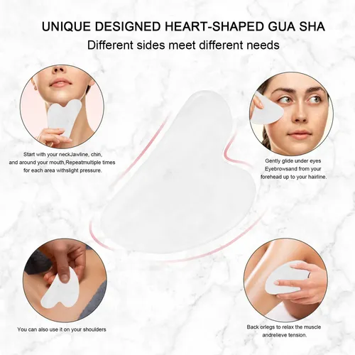 Rodillo Facial Y Gua Sha Xyzbstar Jade Blanco