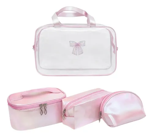 Set X4 Estuches Porta Cosmético Multiuso Maquillaje Luvina