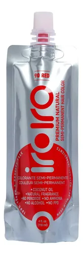 Tinte De Pelo Iroiro Premium Natural Semipermanente 90 Red 1