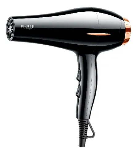 Secador De Pelo 1800w Kanji 2 Vel. 2 Niveles De Temperatura Color Negro