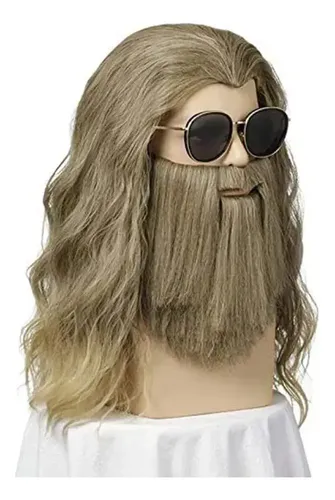 Ee Y Peluca De Thor For Cosplay Con Barba Rubia Ceniza Larga