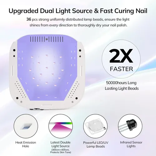 Lámpara Uv Led Recargable 54w Con Display Y Sensor
