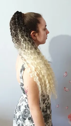 Extensión Ponytail Coleta Rizada Bicolor Kanekalon 70cm