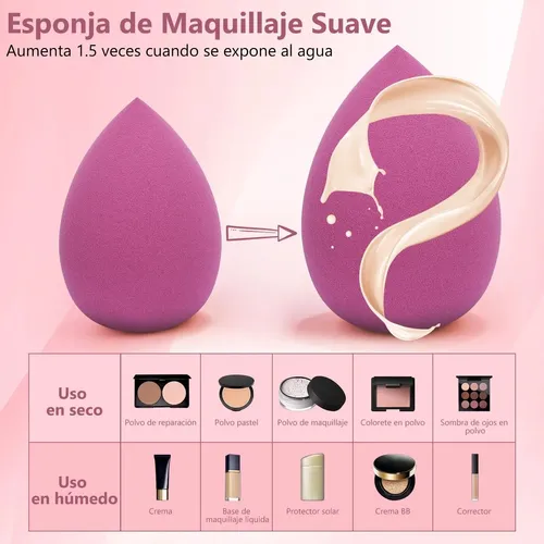 Esponjas De Maquillaje 14 Pz Base Uso Seco Y Húmedo