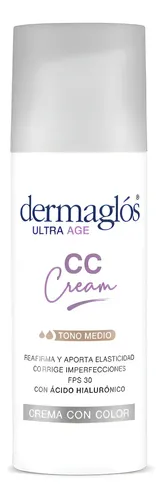 Crema Dermaglos Ultra Age Cc Cream Color Tono Medio Fps30