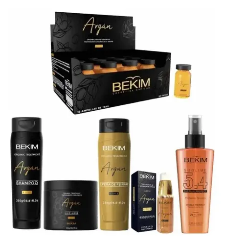 Bekim Argan Ampolla+shampoo+mascara+c Peinar+serum+p.térmico