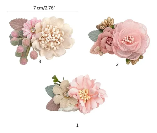 Broches De Flores For Niños, Pinza De Pelo Artificial Con F