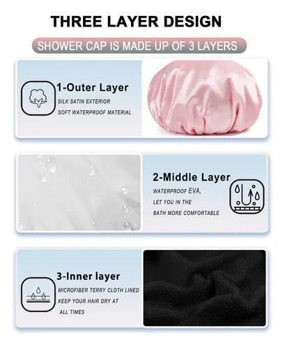 Gorros De Baño Con Forro Felpudo, Gorro Grande Para Ducha