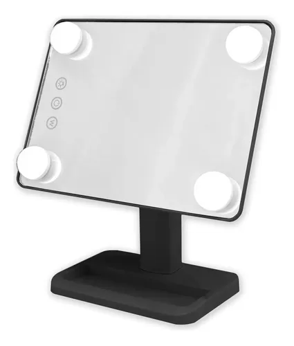 Espejo Rectangular Led 360° Maquillaje Portatil Veoquiero Negro