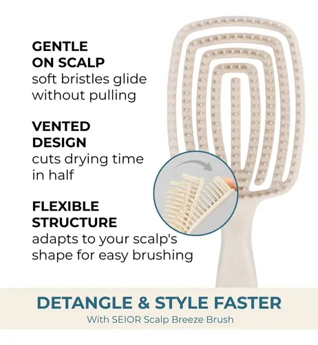 Cepillo De Pelo Senior Scalp Breeze Con Pajita De Trigo Vent