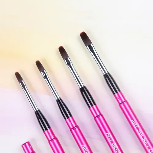 Pinceles De Gel Ovalados Y Planos Para Diseño De Uñas, 4 Uni