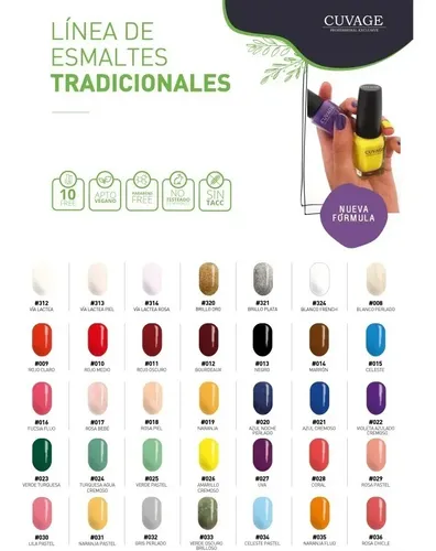 Esmaltes De Uñas Tradicional Sin Tacc Cuvage Pro Keratine