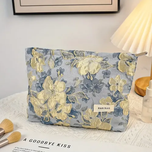 Set De Maquillaje Viaje Para Mujer Con Estampado Dorado