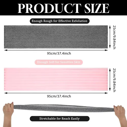 Toallón Exfoliante Ducha 2 Unidades Negro Y Rosa