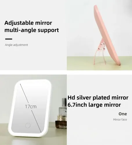 Espejo Maquillaje Luz Led Regulable Usb Recargable Tactil
