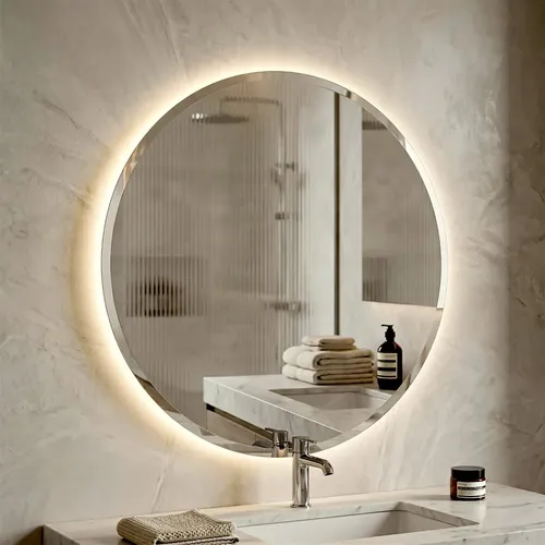 Espejo Biselado Luz Led 90cm Espejos Redondo. Design Forever