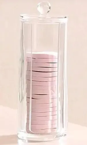 Organizador Porta Discos De Algodon Acrilico Maquillaje