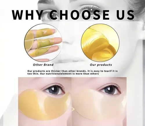 Mascarilla Parche Ojeras Oro 24k Hidratante Colageno 60u.
