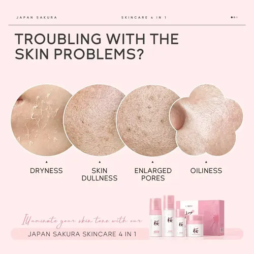 Set De Cuidado Facial Sakura Laikou Pro Japón 4pzas