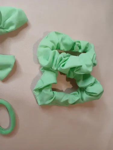 Combo Accesorios Para El Pelo Escolar Moda Nenas Color Verde Claro Liso