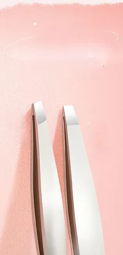 Pinza Para Cejas, Punta Inclinada, De Acero Inoxidable, Anti