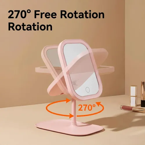 Espejo De Maquillaje Con Luz Led Regulable De Mesa Portátil Con Espejo De Aumento