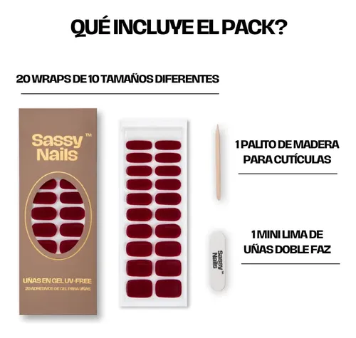 Sassy Nails 20 Uñas En Gel | Uv-free