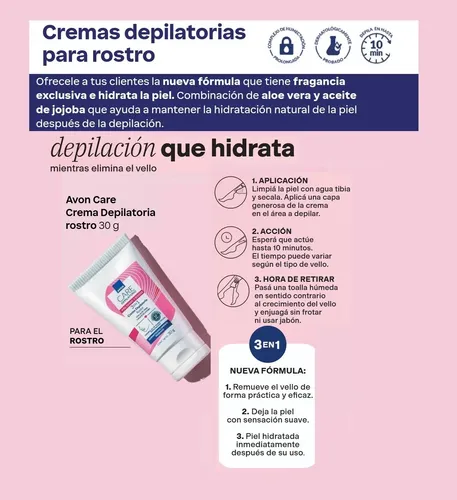 Crema Depilatoria De Rostro 3 En 1 De 30g Care Avon