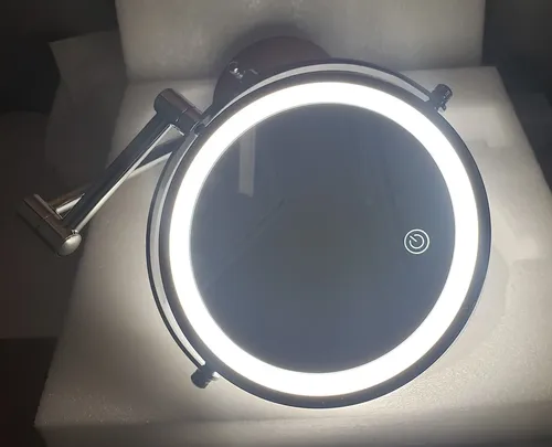 Espejo Pared Iluminación Led Aumento 10x Y 1x Reversible 360