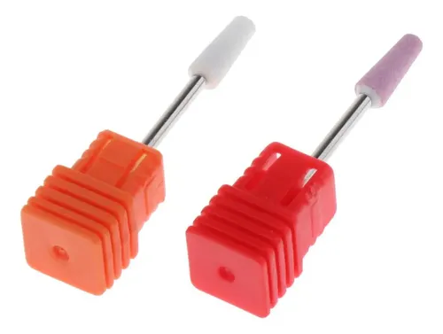 2x Broca Para Taladro De Uñas Rotativo Blanco Y Rosa