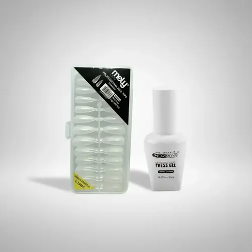 Tips Para Soft Gel Matte Cortos + Press Cherimoya 15ml Matte Stiletto