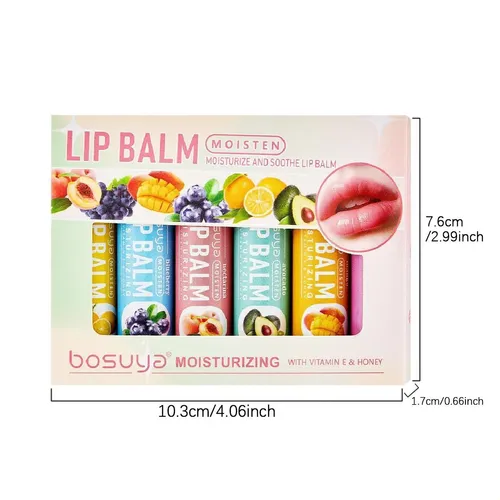 Set Bálsamo Labial Hidratante Frutal M153-6 Pcs/set