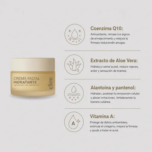 Crema Antioxidante Facial Cloe Cosmetica 50 Ml