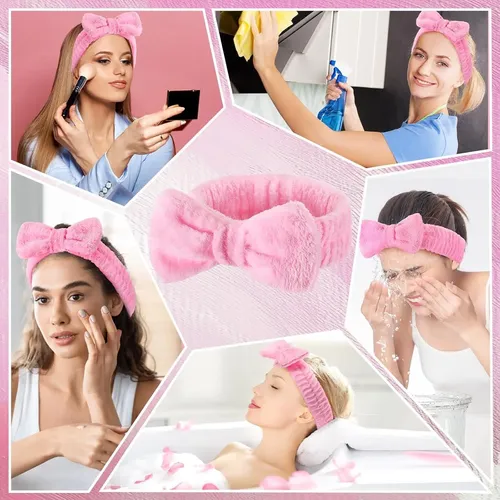 50 Bandas De Spa Rosa Wavyknot Con Lazo Desmontable