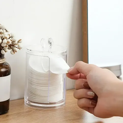 Organizador Maquillaje Discos Pads De Algodon Tapa Pettish