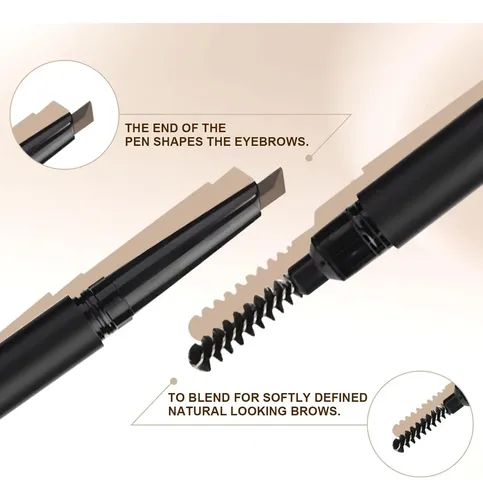 Lápiz Para Cejas Yigumy Retráctil Punta Ultra Fina Marrón