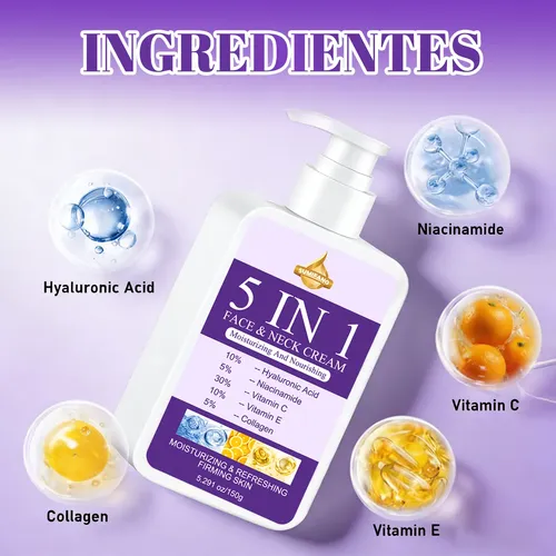 Crema Cinco Para Rostro Cuello: Reafirmante Hidratante 150 G