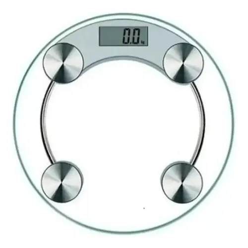Balanza De Baño Vidrio Y Acero Lcd Digital 150kg Redonda
