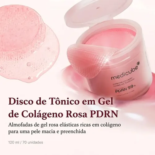 Almohadilla Tónica en Gel Medicube con Colágeno Rosa y PDRN para Cuidado Facial