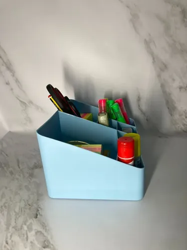 Organizador De Maquillaje Polipropileno Celeste Hants 7 Compartimentos