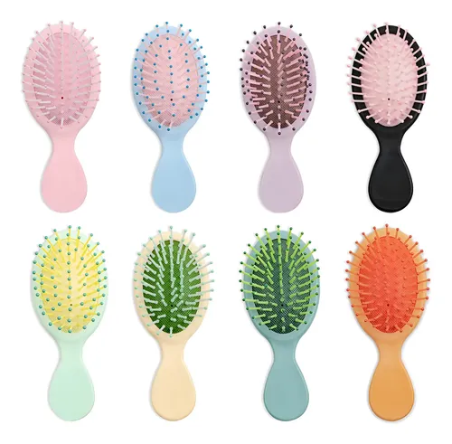& 8 Mini Cepillos Peines Cabello De Peluquer Para Desenredar